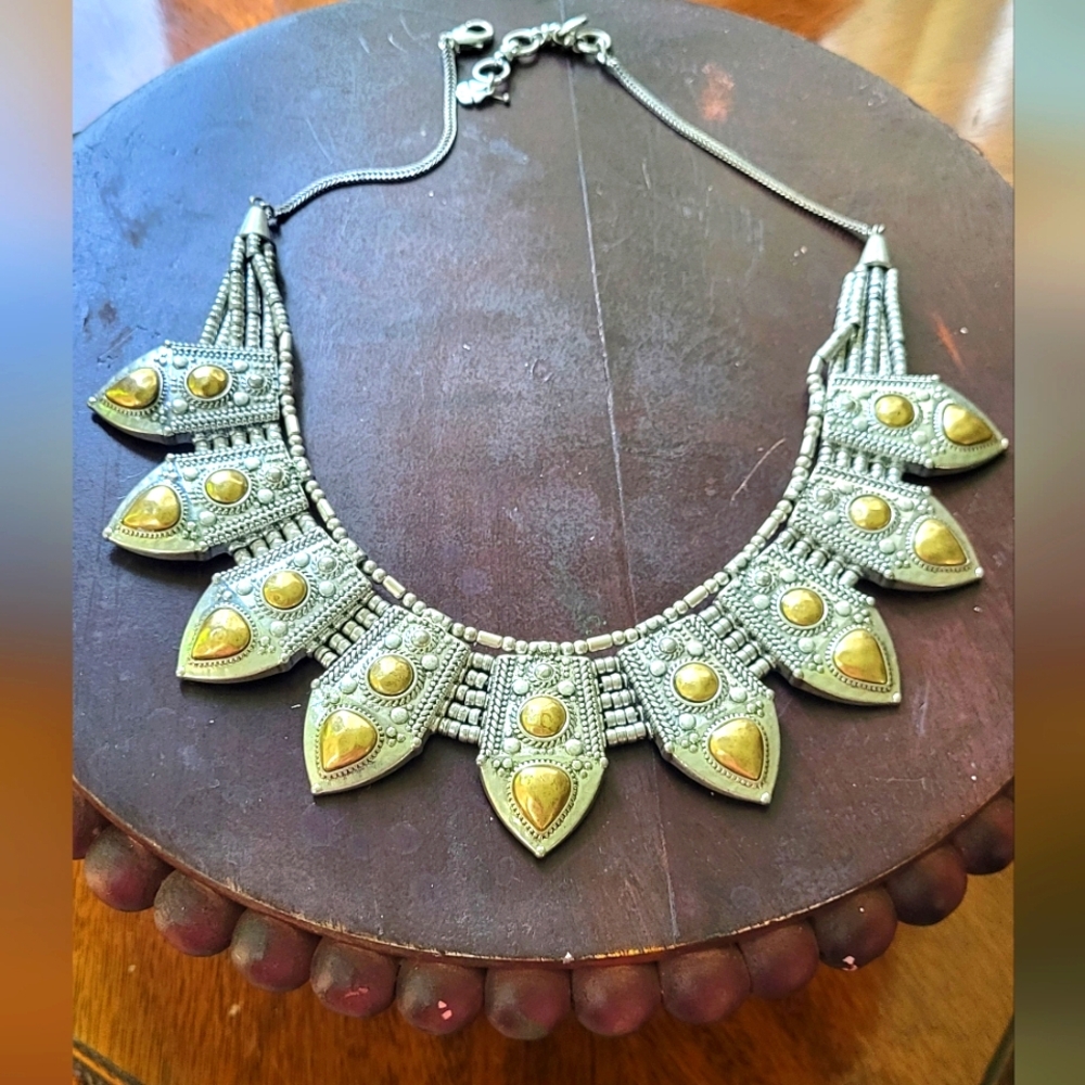 Lucky Brand Silver and Gold Fish Necklace
